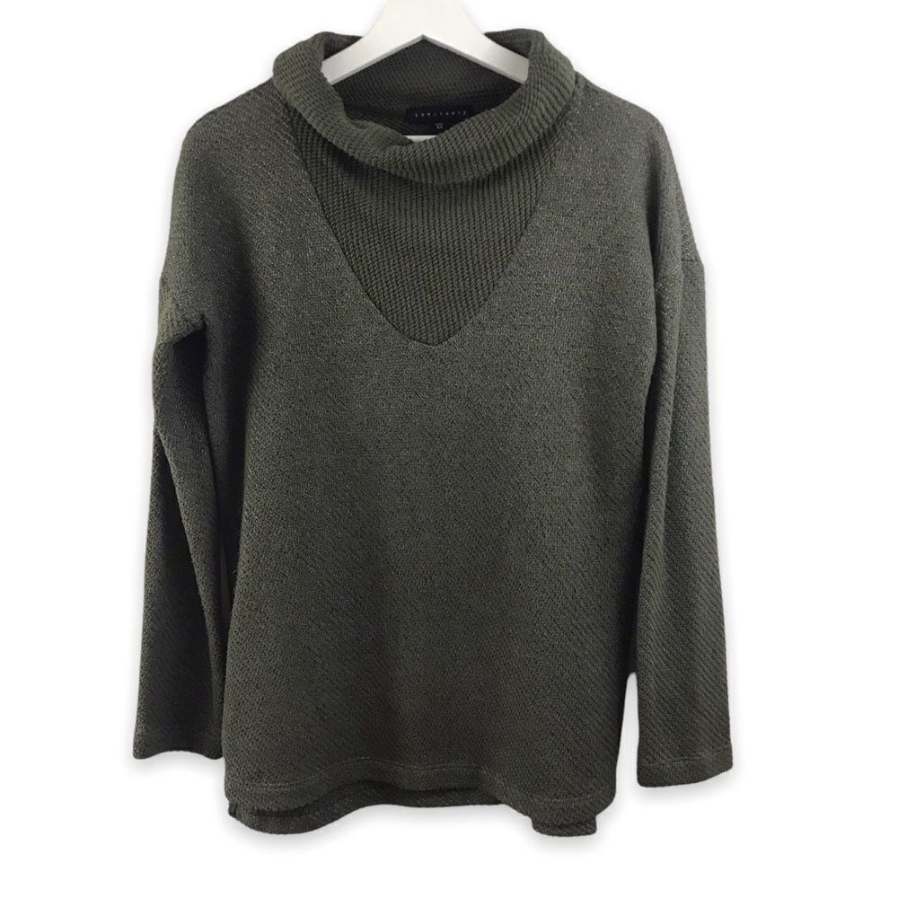 Sanctuary olive‎ green cowl neck sweater size XS